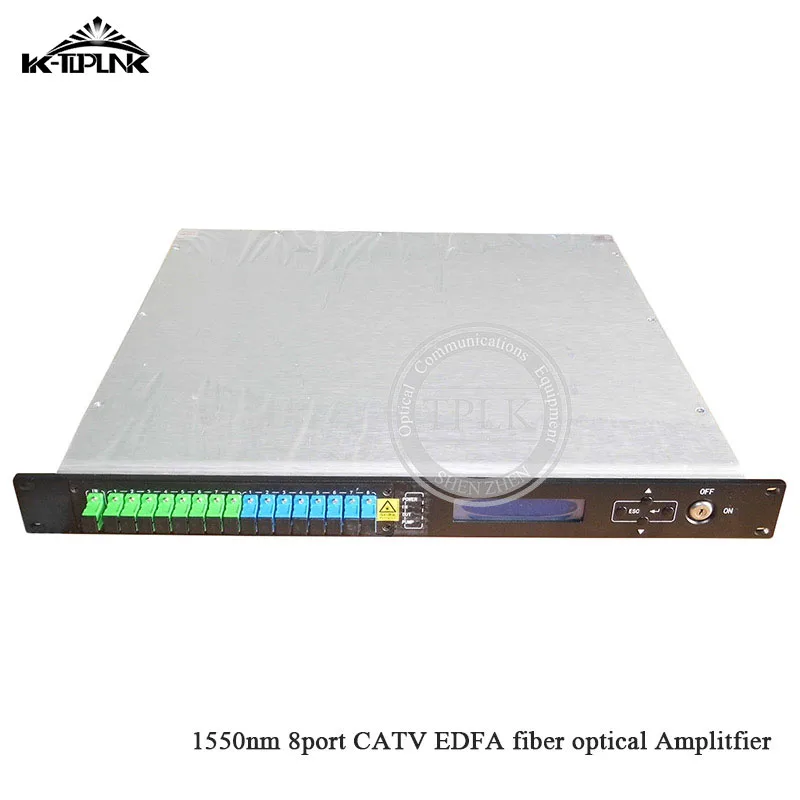 Горячая 1U 1550nm 8port* 21dbm CATV EDFA 1550nm, без WDM sc/apc, sc/upc высокомощный оптоволоконный усилитель настраиваемый