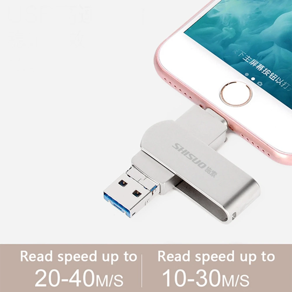 3 0 USB Flash Drives for iPhone and iPad 128 256GB iOS Flash Drive Memory Stick 4