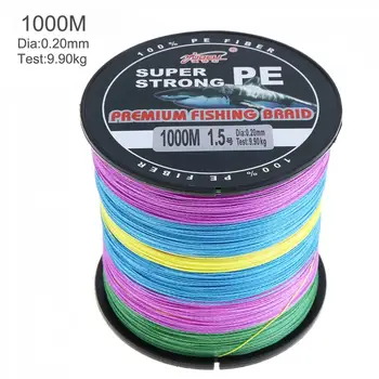 

1000m Multicolor High Quality Durable Super Strong Fishing Lines 4 Strands Weaves PE Braided Fishing Rope Multifilament