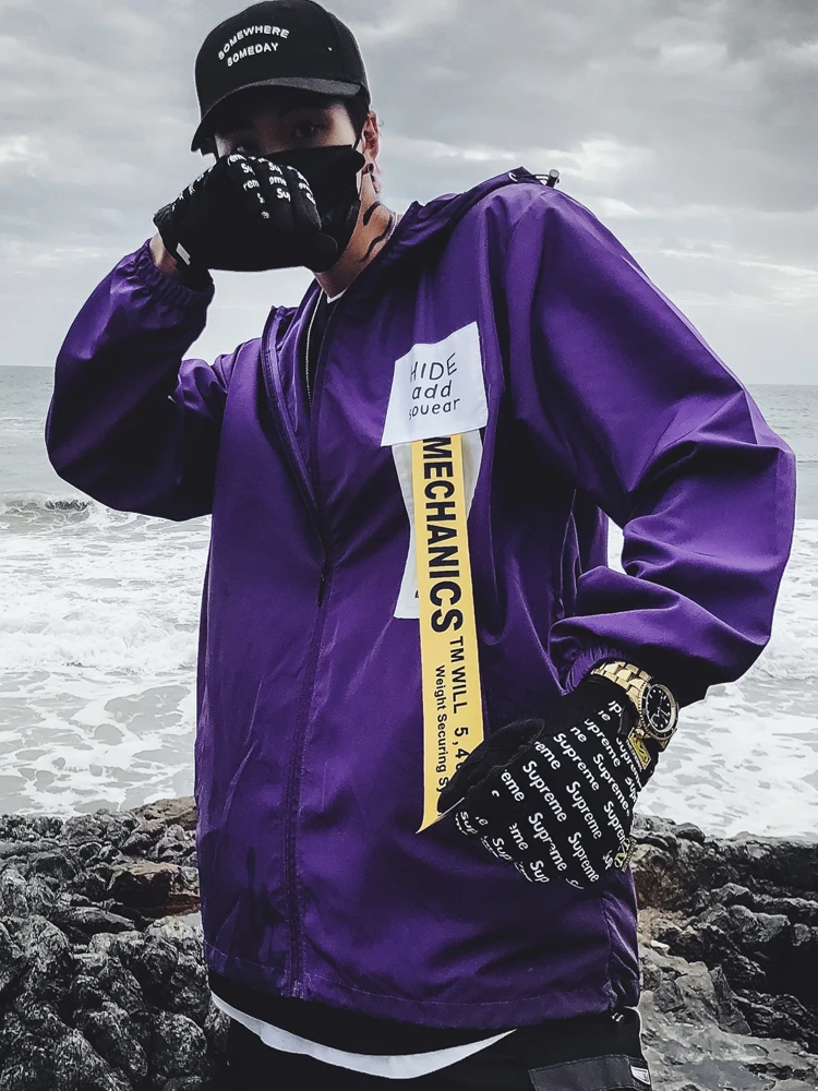Винтажные летние легкие мужские куртки в стиле хип хоп Панк Rave Anorak уличная