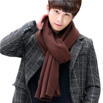 

Mens Cashmere Acrylic Scarf 2018 Korea Men Unisex Warm Winter Knitted Scarves fit Lovers Long Large Womens Scarf Wraps Scarves