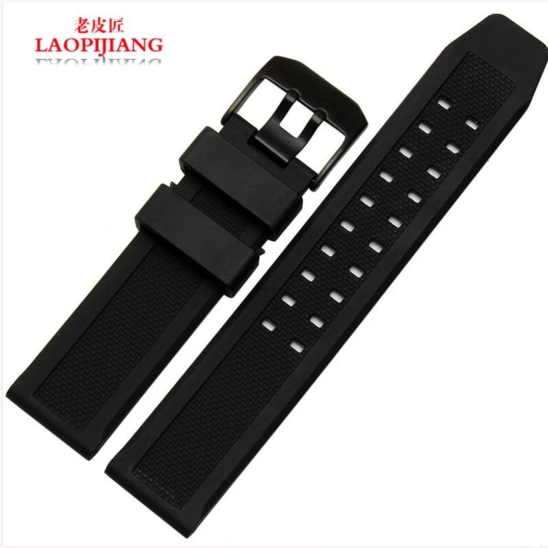 

laopijiang high quality silicone strap applicable rubber watchband 3050 3051 6402 with stainless steel clasp fashion strap 23mm