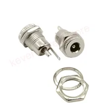 Connecteur de prise d'alimentation pour panneau femelle, DC-099 5.5mm x 2.1mm 5.5mm x 2.5mm, 5A 30V DC, 5.5*2.1 5.5*2.5 trou ouvert 11MM