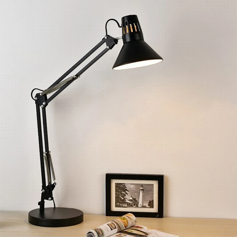 

Modern Simple Study LED Desk Lamp LED Desk Decorative LED Desk Lamp Eye Care Reading Light Black White Adjustable Bedroom Design