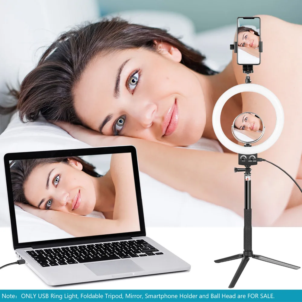 Светодиодный кольцевой светильник Neewer 8 дюймов с регулируемым штативом, селфи-Палка для YouTube, видео в реальном времени, макияж, селфи 3200-5600k