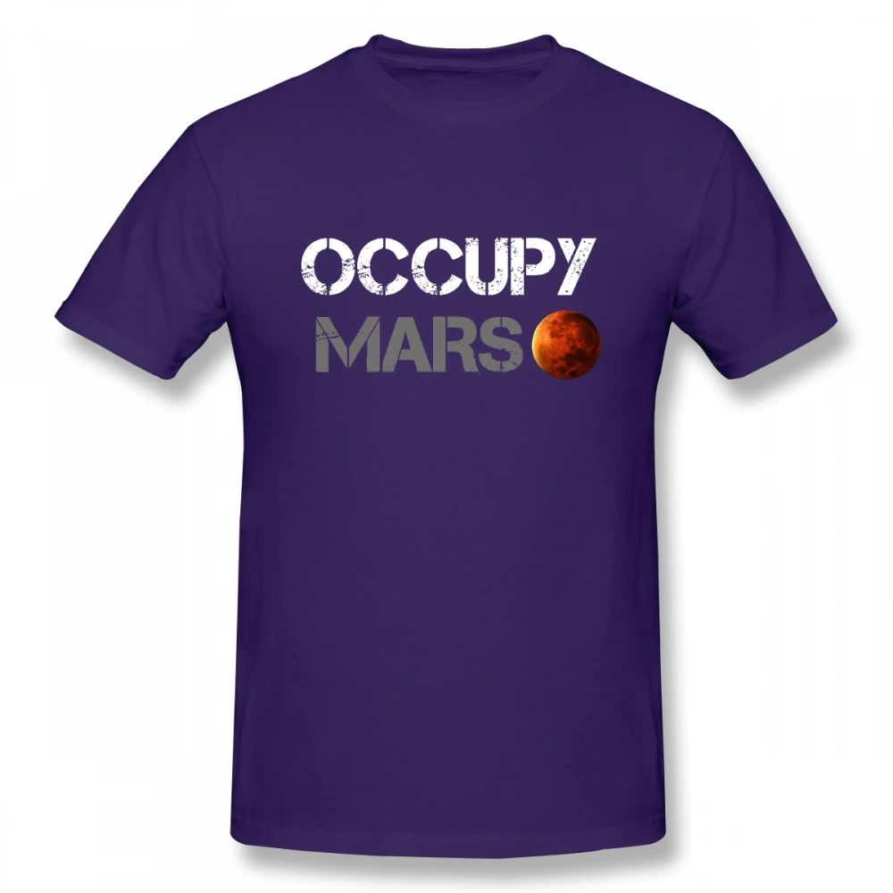 Космическая футболка футболки Тесла Повседневный Топ Дизайн Popualr Occupy Mars хлопковая футболка - Цвет: Фиолетовый
