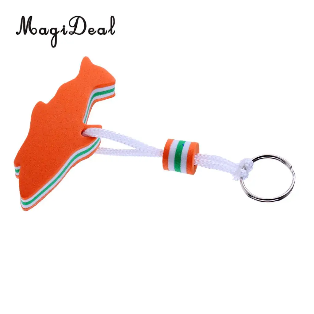 MagiDeal Lightweight Portable EVA Dolphin Shaped Water Floating Keyring Backpack Key Chain Water Sports Surf Swim Key Holder