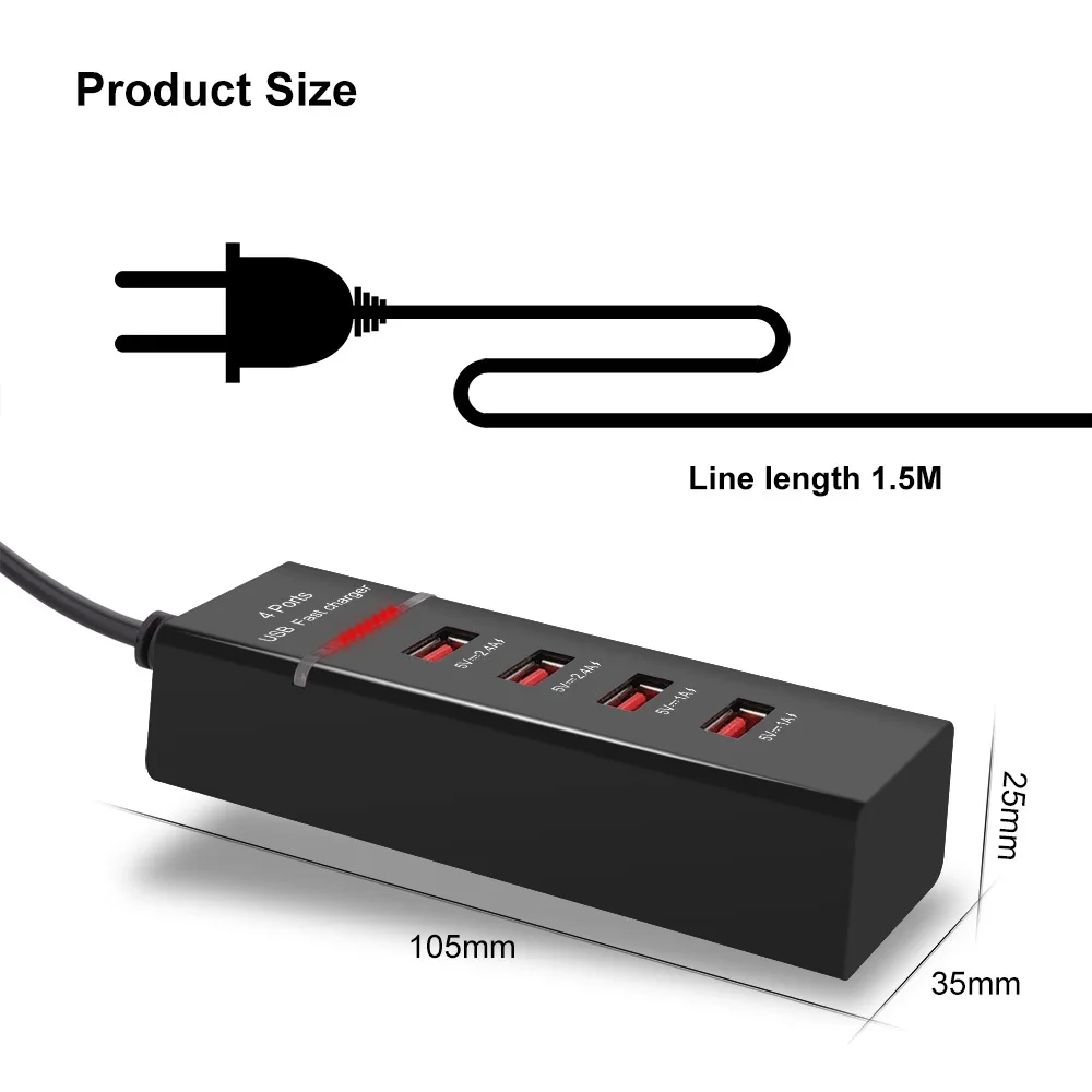 DCAE 4 порта USB зарядное устройство для мобильного телефона быстрое настенное зарядное устройство для iPhone X 8 7 iPad samsung S9 S8 Xiaomi Redmi 5 plus huawei P20 lite