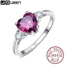 Corazón Anillo de Granate Genuino Plata de Ley 925 anillo de compromiso Impresionante Fabuloso Diseño Caliente Venta de La Promoción El Mejor Regalo Para El Amigo
