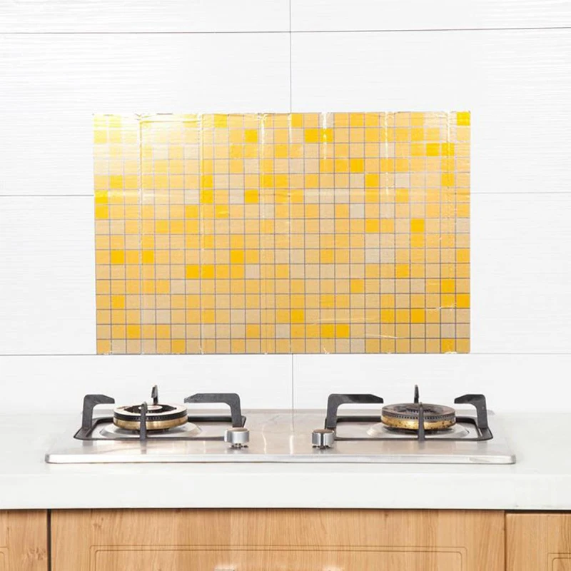 Мозаика антимасляная 1 шт. 45*70 см водонепроницаемые самоклеящиеся наклейки на стену фольга высокотемпературные кухонные аксессуары
