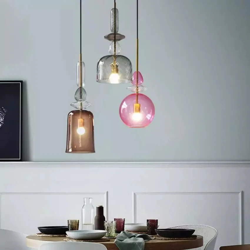 Винтажный чердак столовая Led стекло карамельный декор подвесные светильники для
