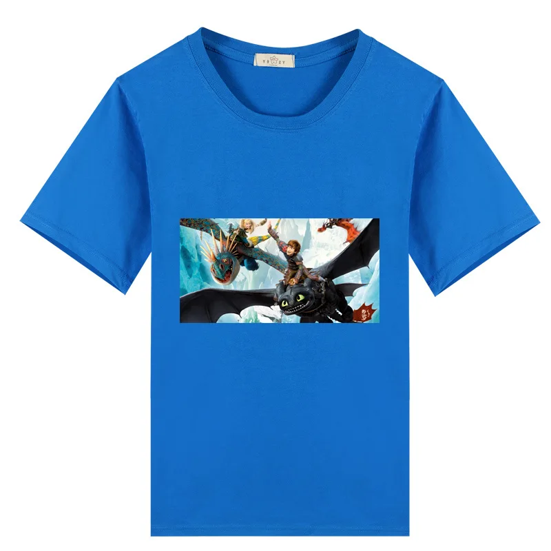 

100% cotton How To Train Your Dragon 3 Toothless T-shirts Short Sleeve Tops Tees Tshirts Clothing for boy kids