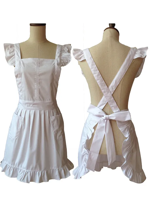 White Kitchen Apron popular white apron ruffles-buy cheap white apron ruffles lots White Kitchen Apron popular white apron ruffles-buy cheap white apron ruffles lots
