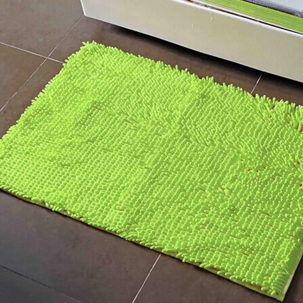 Isinotex 50 x 80 см длиной до пола коврик коврик для ванной ковер мягкий лохматый синели водонепроницаемый портянка ванной коврик коврик 1 шт./лот - Цвет: Green