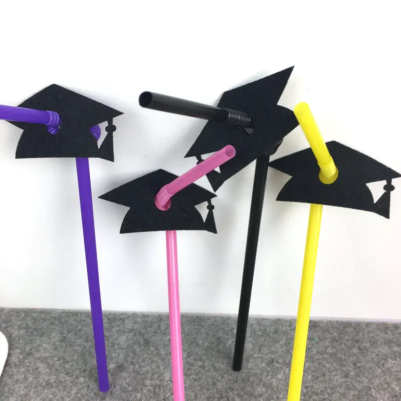 

20pcs Graduation Straws Reusable Silicone Drinking Straws Set, Long Flexible Straws