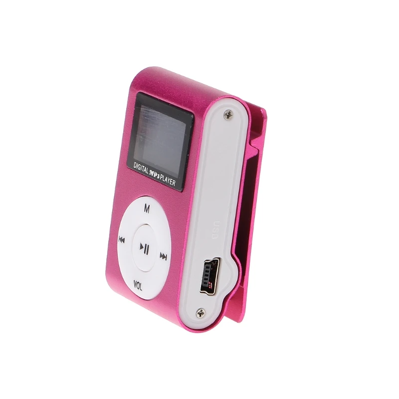 Мини USB MP3 плеер OOTDTY с металлическим зажимом ЖК экран поддержка 32 ГБ Micro SD TF слот