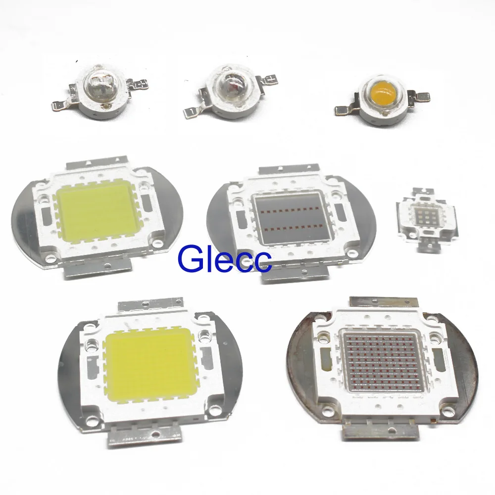 

High Power LED Chip 1W 3W 5W 10W 20W 30W 50W 100W COB SMD LED Bead White RGB UV Grow Full Spectrum 1 3 5 10 20 30 50 100 W Watt