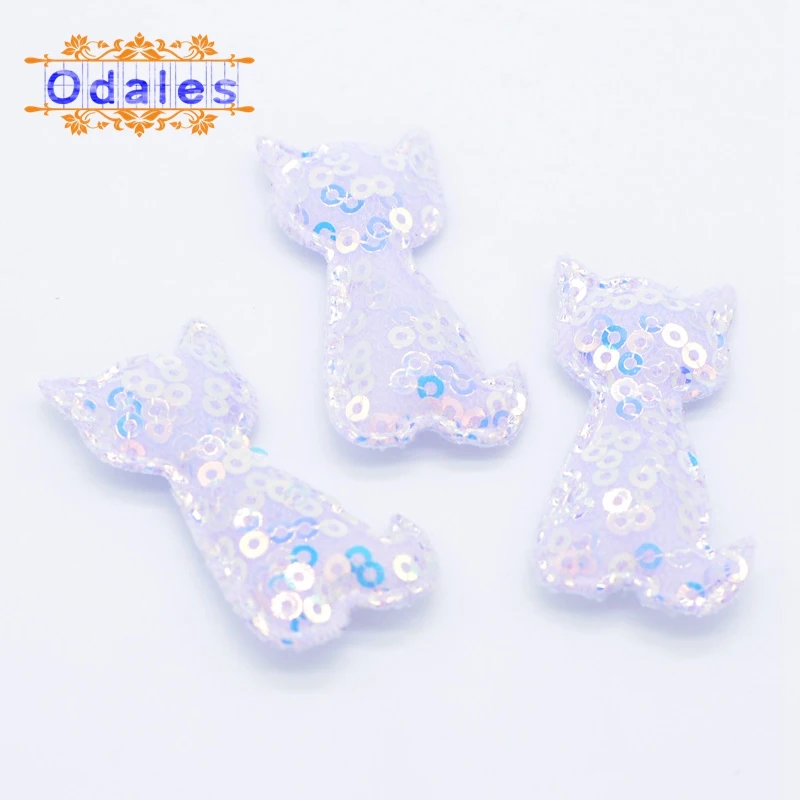 Purple 24 шт. Kawaii Cat Bling Appliques Скрапбукинг мягкие Патчи DIY головные уборы зажимы аксессуары головной убор стикеры поставки - Цвет: Purple