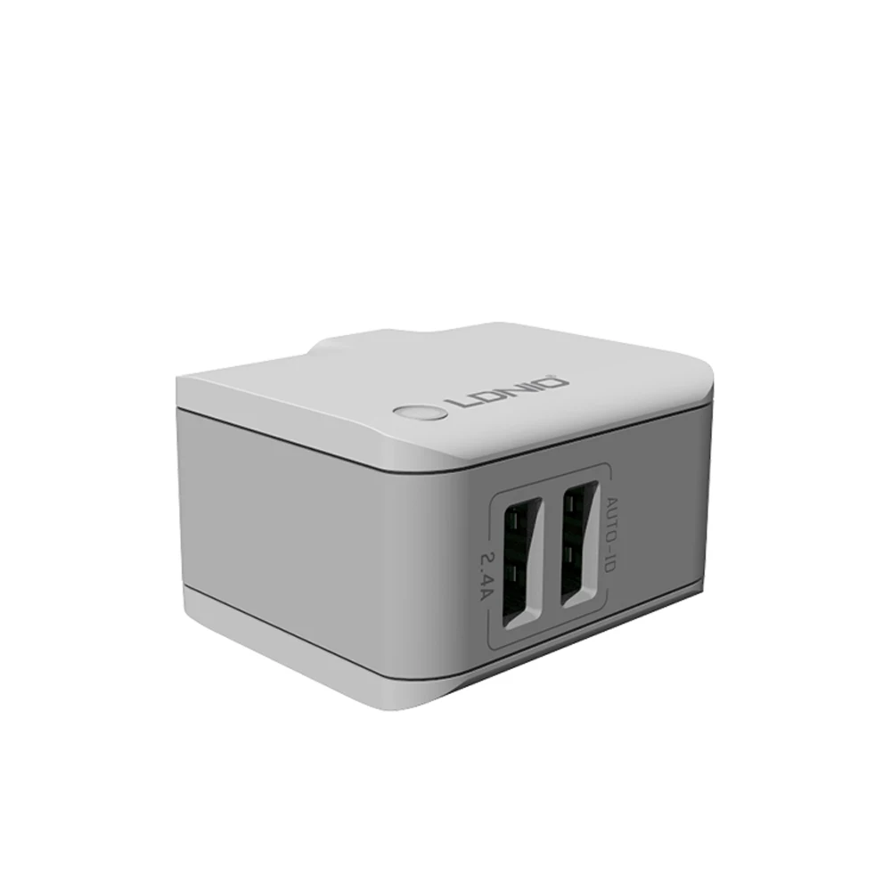 Быстрое зарядное устройство LDNIO A с двумя USB портами типа C европейская вилка