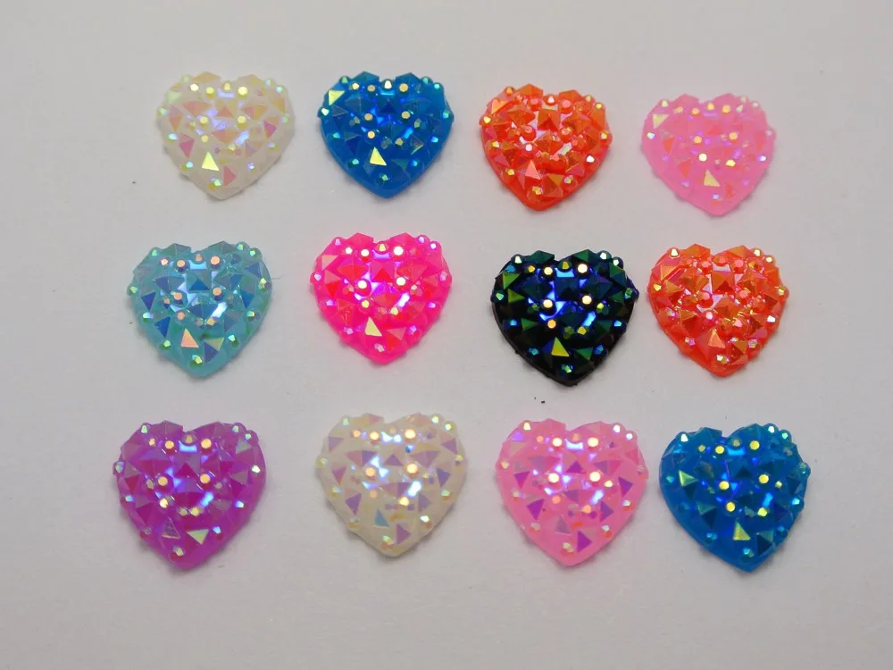 100 разноцветные драгоценные камни с плоской задней стороной из смолы в горошек