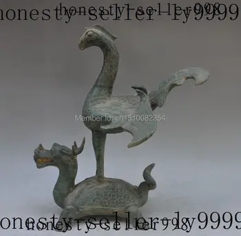 

chinese fengshui bronze animal dragon turtle phoenix bird Longevity lucky statue