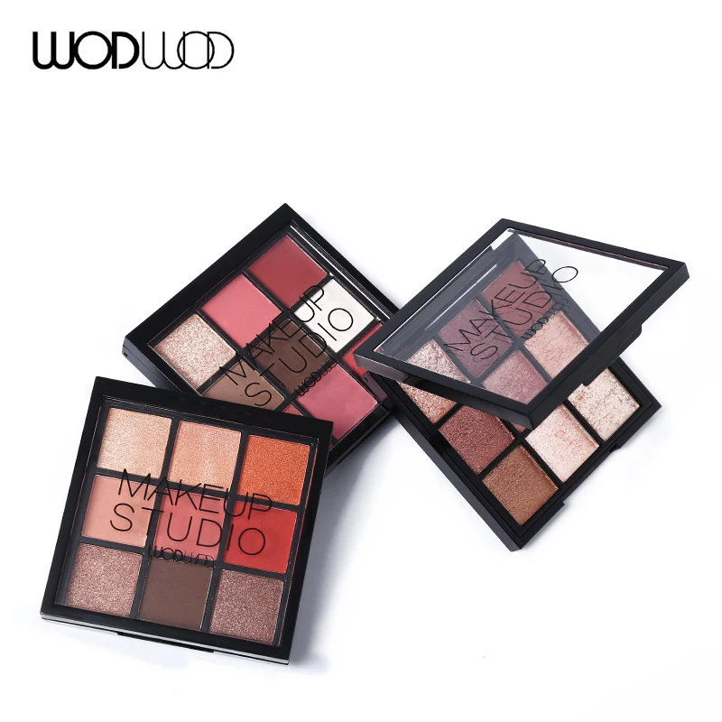 WODWOD бренд Make Up 9 цветов Палитра теней для век Матовая мерцающая пудра тени для век водонепроницаемые мягкие на ощупь шелковистые текстуры долговечные