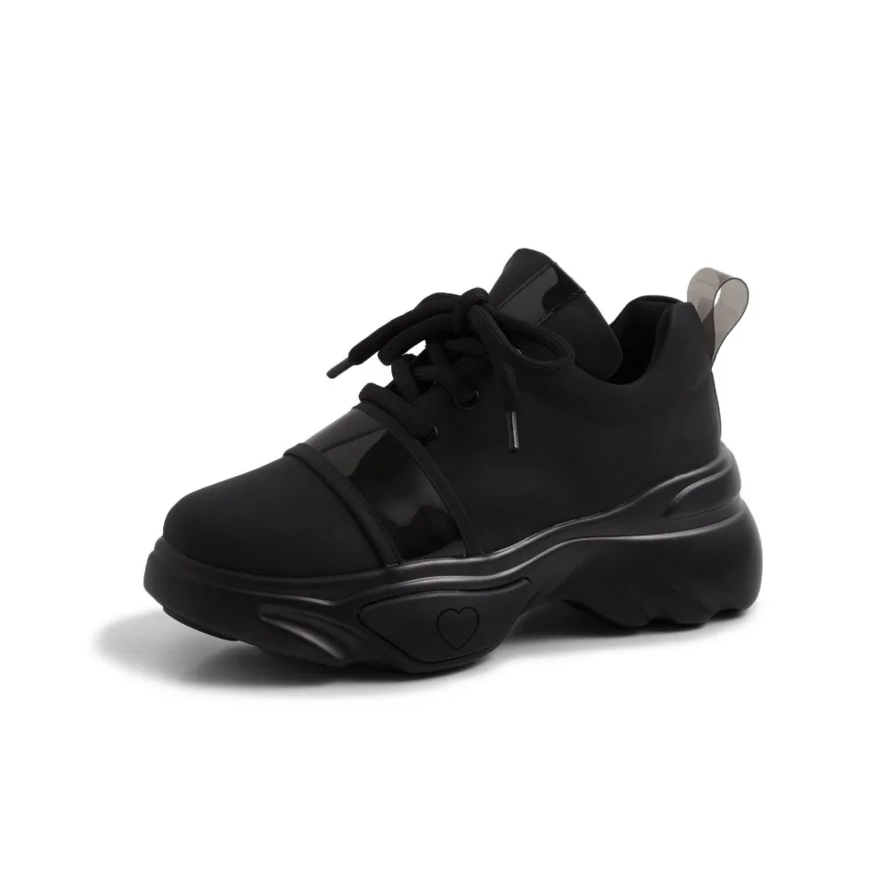 Femmes En Krazing Pot blanc Sneakers Plate Beau Naturel Lacets Épais À forme Respirant Taille Chaussures Grande Fond Vulcanisées L32 Filles Cuir Noir m8nN0vwO