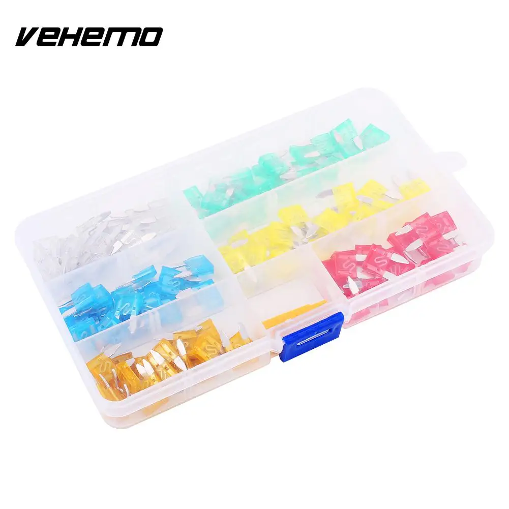 Vehemo 120 шт. с съемником Премиум Многоцветный комплект предохранителей защита ассортимент автомобильный предохранитель внедорожник лезвие предохранитель жесткий ношение запасных