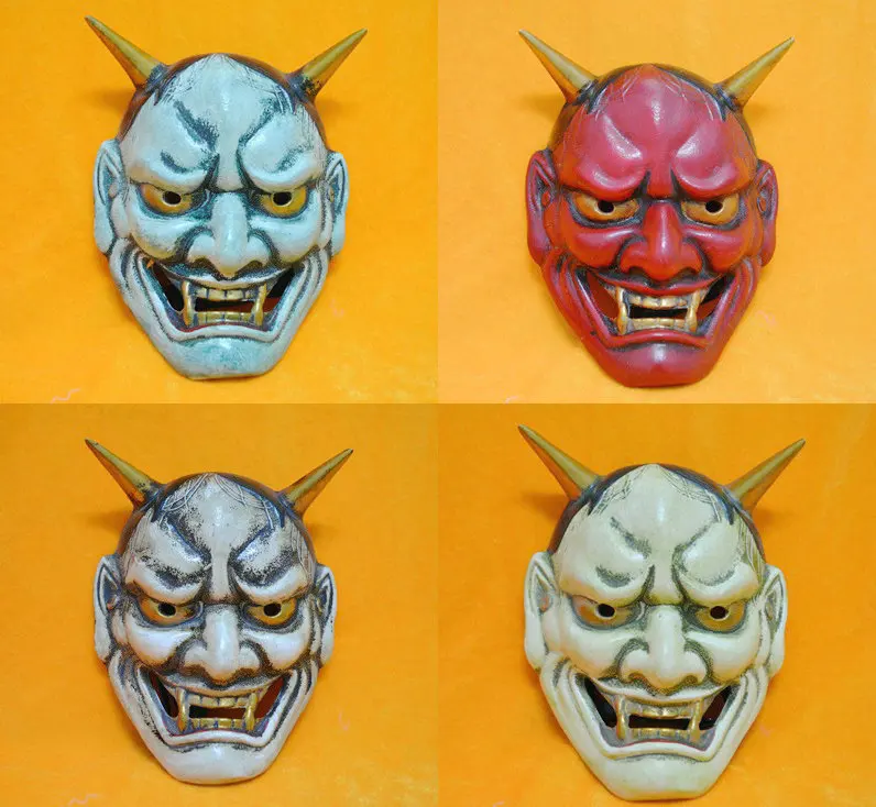 

Resin Japanese Noh Mask Prajna Ghost--Manbi Kabuki Scary Masks Halloween Party Cosplay Costume