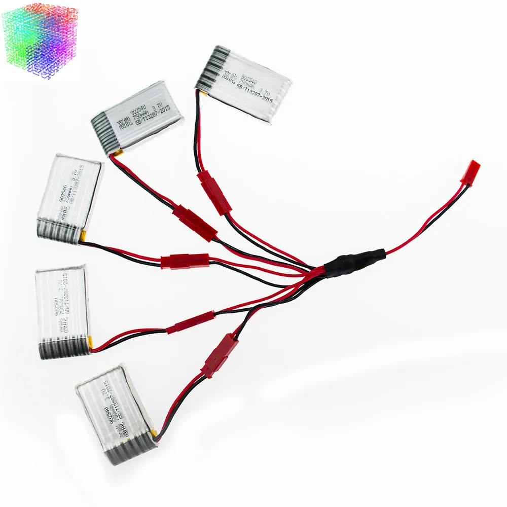 MJX X400 3.7V 750mAh lipo battery 5pcs with cable for X800 X300C lithium batteries rc Helicopters Airplanes drone parts | Игрушки и