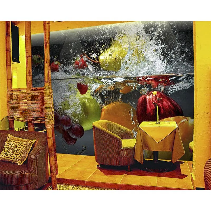 Пользовательские 3D вода фрукты обои для гостиной ТВ фон красивые обои для стен домашний декор Фреска де parede#410