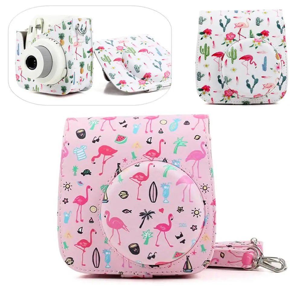 

New Flamingo Camera Case Cover Shoulder Bag for Polaroid Fujifilm Instax Mini 8/8+/9