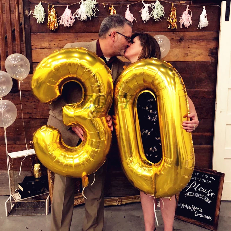 30/" LETTER Foil Number Balloons Air BalLoons Large Happy Birthday Ballons Party