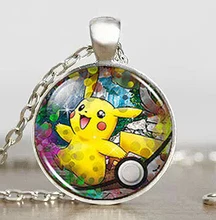 Pikachu Pokemon Cosplay Anime game Mens Handmade Fashion Necklace brass silver Pendant steampunk Jewelry Gift women toy chain