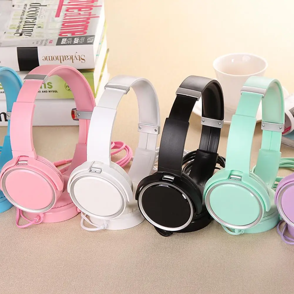 

Head-mounted Fashion Macaron Headset Wearable Mobile Phone MP3 Foldable Big Headphones High Quality and Brand New