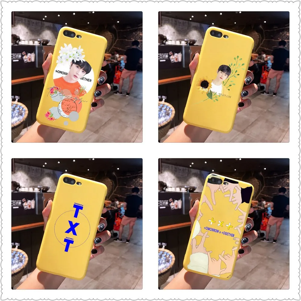 TXT Candy Color TPU Case phone For iphoneX 8 XS XR XSMAX TOMORROW X TOGETHER The Dream Chapter STAR Pink Red Yellow White Cover