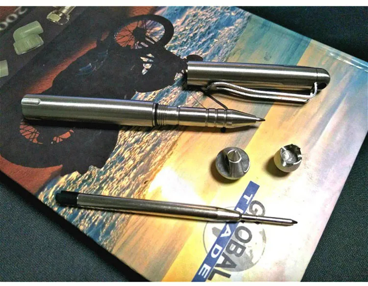 Tactical Pen Self-defense Pen Stainless Steel Defense Supplies Outdoor Emergency Glass Breaker Tool 3 Replaceable Attack Head (6)