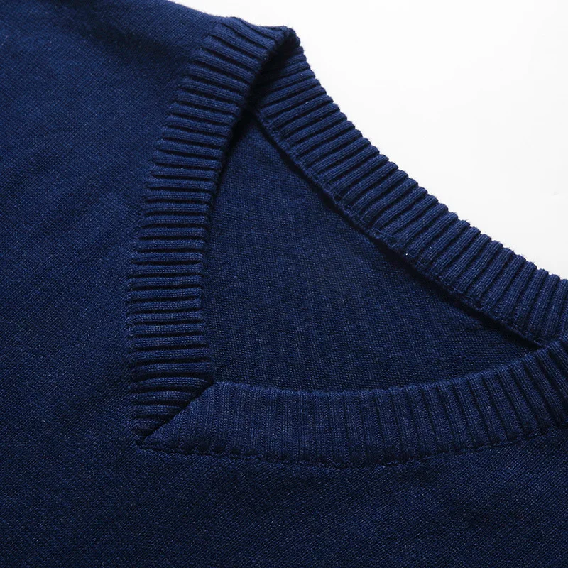 Мужская Новая мода с v-образным вырезом пуловер жилет хлопок вязаный жилет