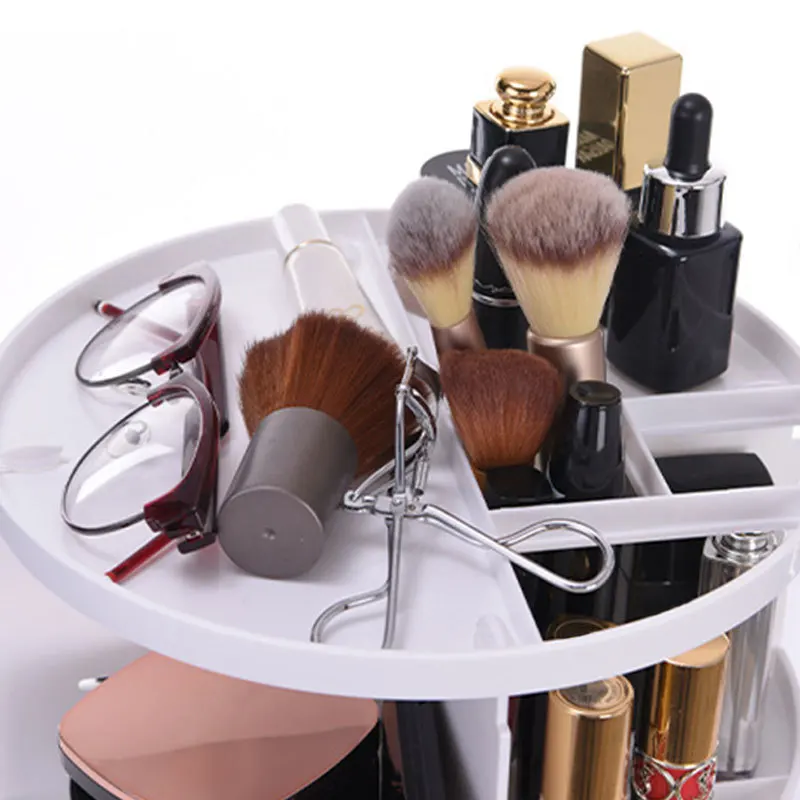 Органайзер для макияжа, подставка для косметики, туалетный столик 360 градусов, вращающаяся помада косметичка футляр