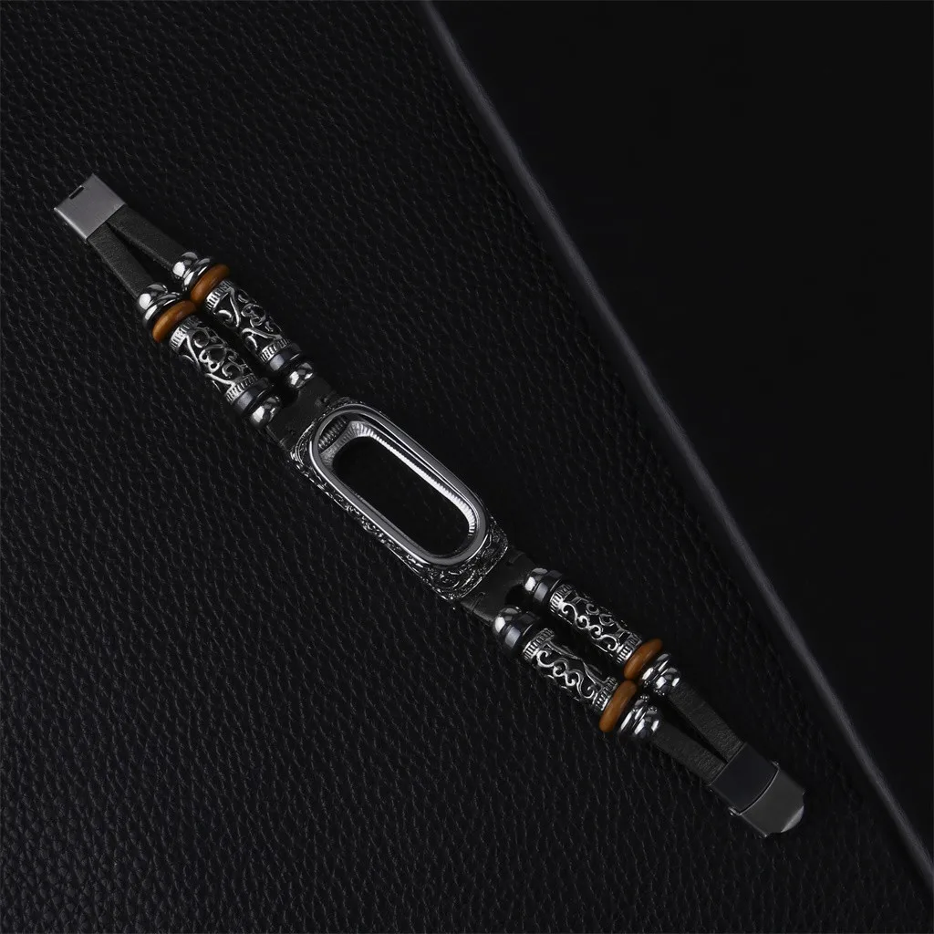 hotReplacement кожаный браслет ремешок+ металлический чехол для Xiaomi Mi Band 4 покупка для Носимых устройств Прямая поставка