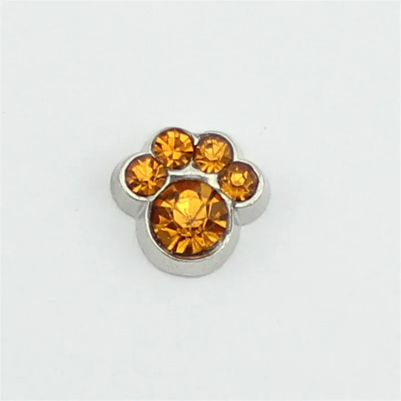Горячая продажа 10 шт pawprint November birthstone плавающие амулеты для стеклянные парящие