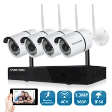 SUNCHAN 4CH CCTV системы 960P NVR 4 шт. 1.3MP 960P IR Открытый P2P беспроводная IP CCTV камера системы видеонаблюдения и безопасности наблюдения