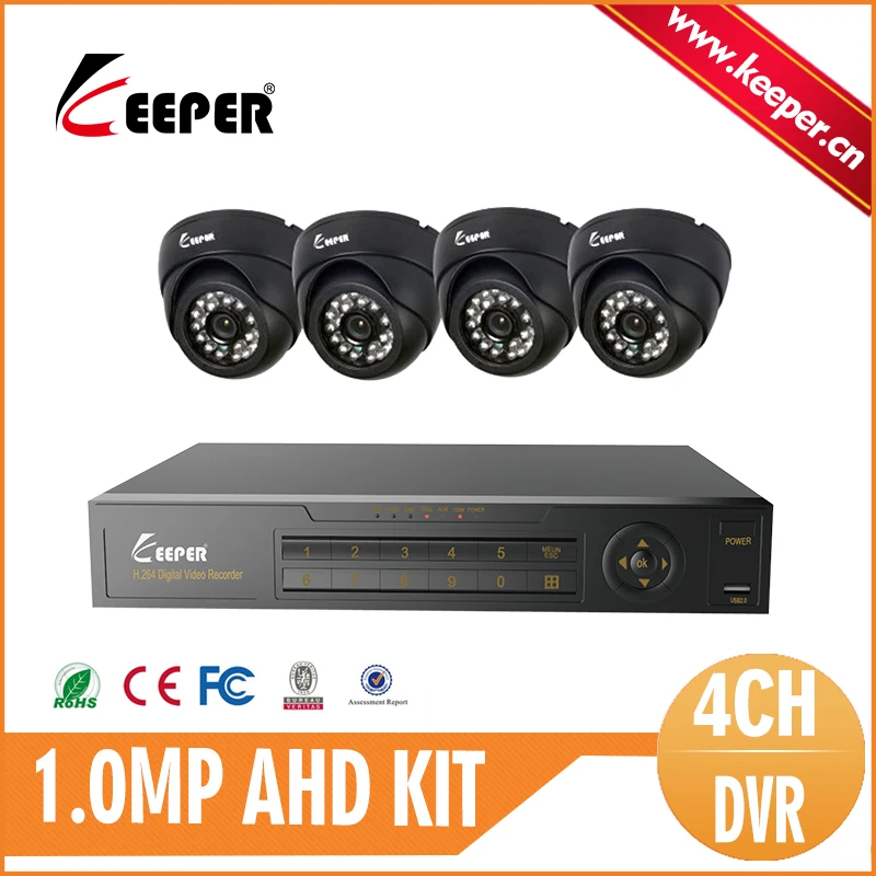 

KEEPER 1080N 720P 4CH DVR 4PCS Indoor Dome 1.0MP HD Camera Home Surveillance Security System Kit Email Alarm Motion Detection