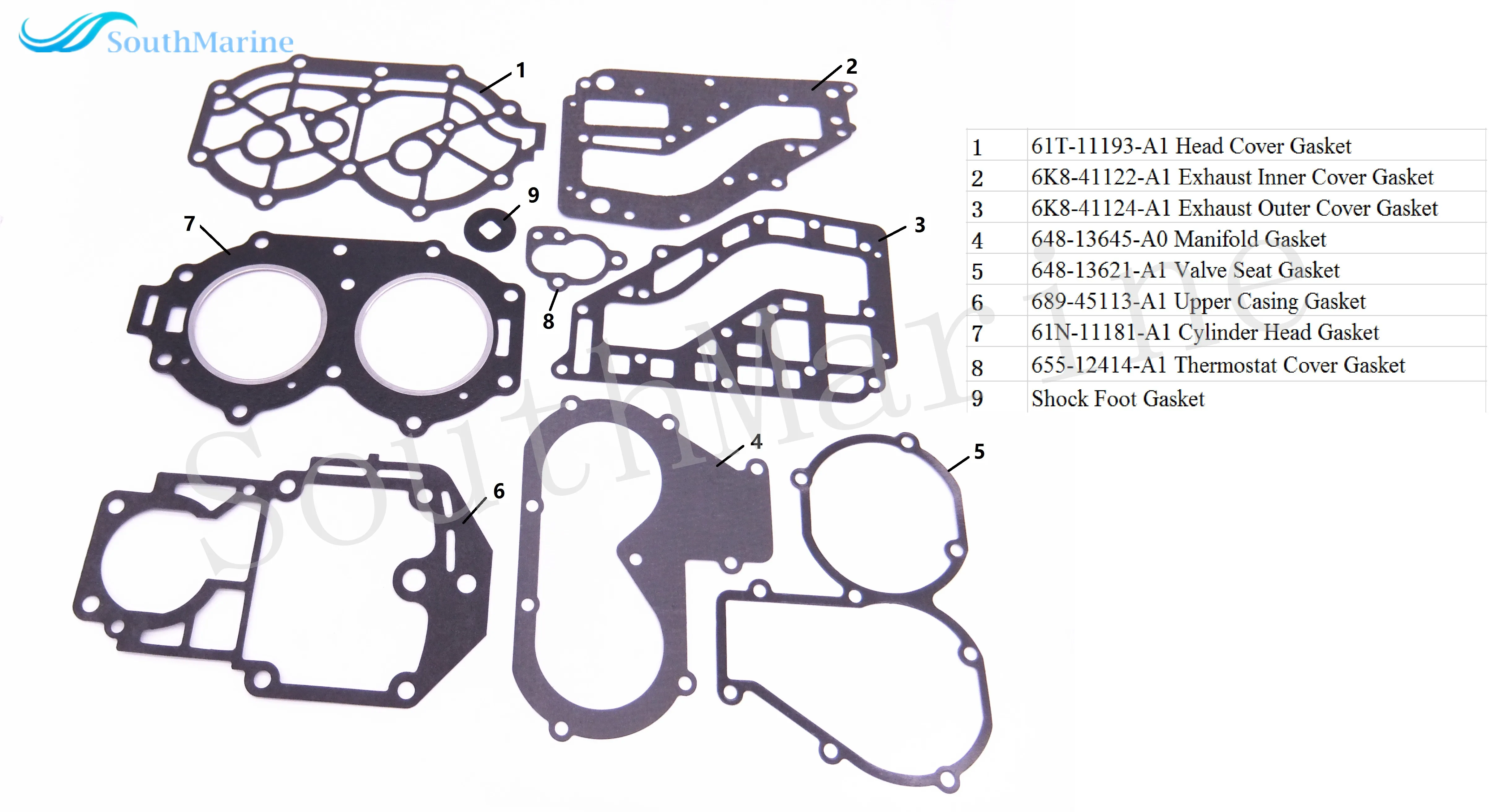 Boat Motor 655-12414-A1 Thermostat Cover Gasket for Yamaha 2-Stroke 25F 30F