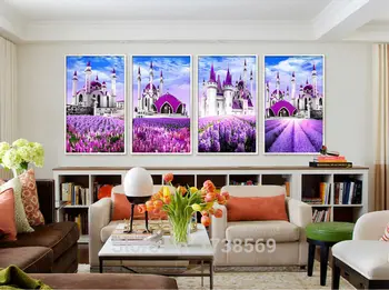 

Modern Home Decoration wall art picture for living room lavender tower canvas Print oil painting canvas art Cuadros Decoracion