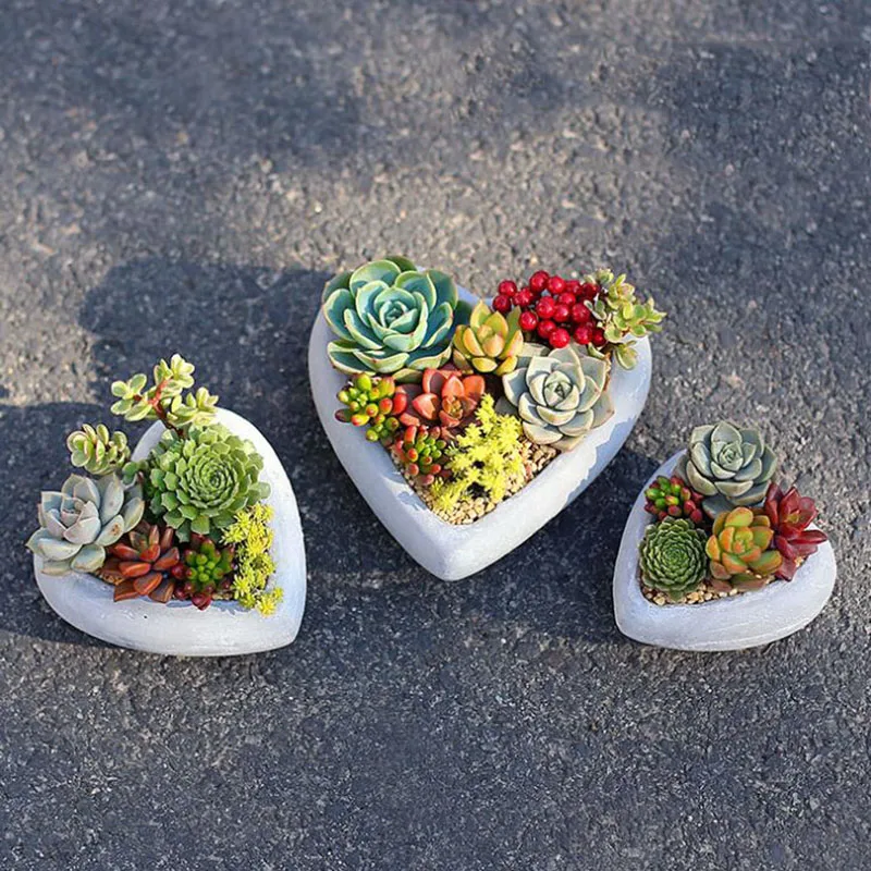 

Heart pot mold silicone flower pot mould Silicone concrete mold Clay mould concrete planter mold