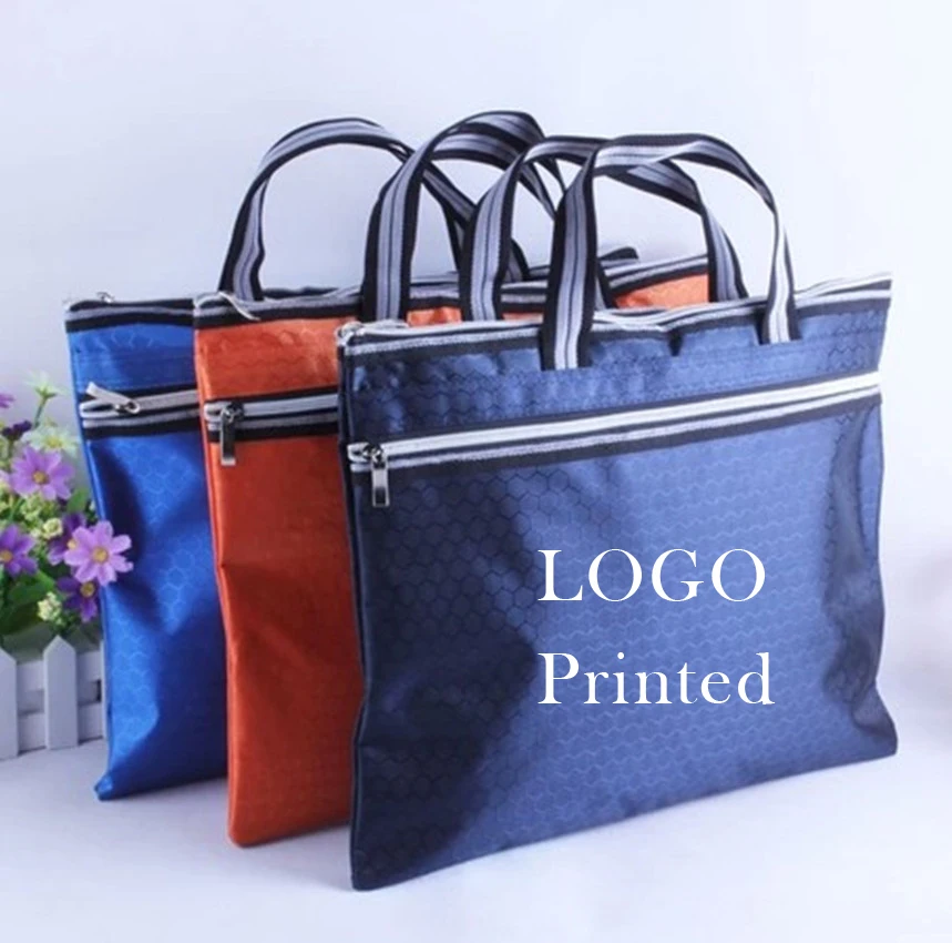 

A4 portable canvas bag customized portfolio portfolio meeting training can print logo print advertising