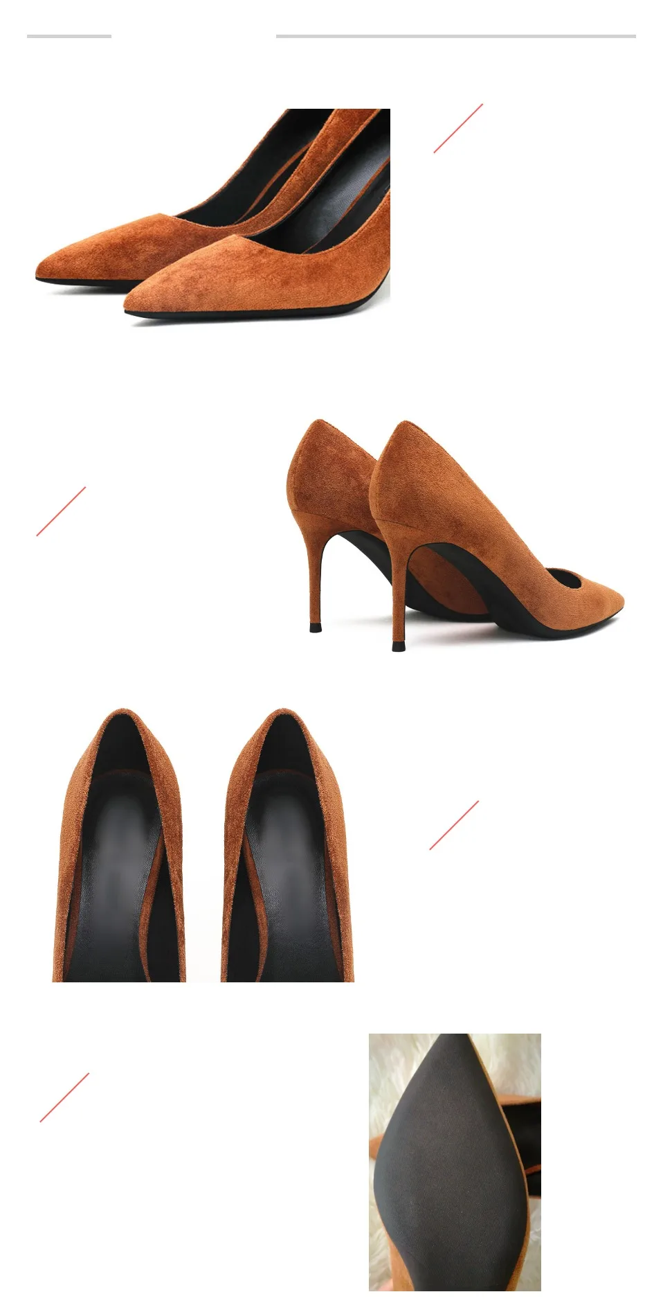 KATELVADI/обувь женские туфли-лодочки модные свадебные туфли из флока коричневого цвета на высоком каблуке 8 см пикантные женские вечерние туфли с острым носком K-320