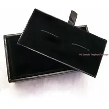 Caja de joyería negro gemelos gemelos caja de regalo Cajas de transporte boite un bijoux 10 unids/lote por mayor el envío libre