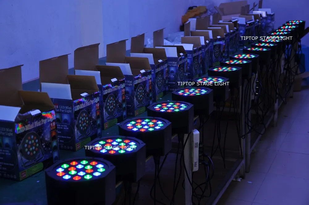 20 шт./лот 18x3 W rgb-светодиодный отражатель света Hi-качество Светодиодные par-прожекторы DMX прожектор 3/6Chs Slim Led PAR 90 V-240 V 54 Вт мытья СИД с эффектом свет